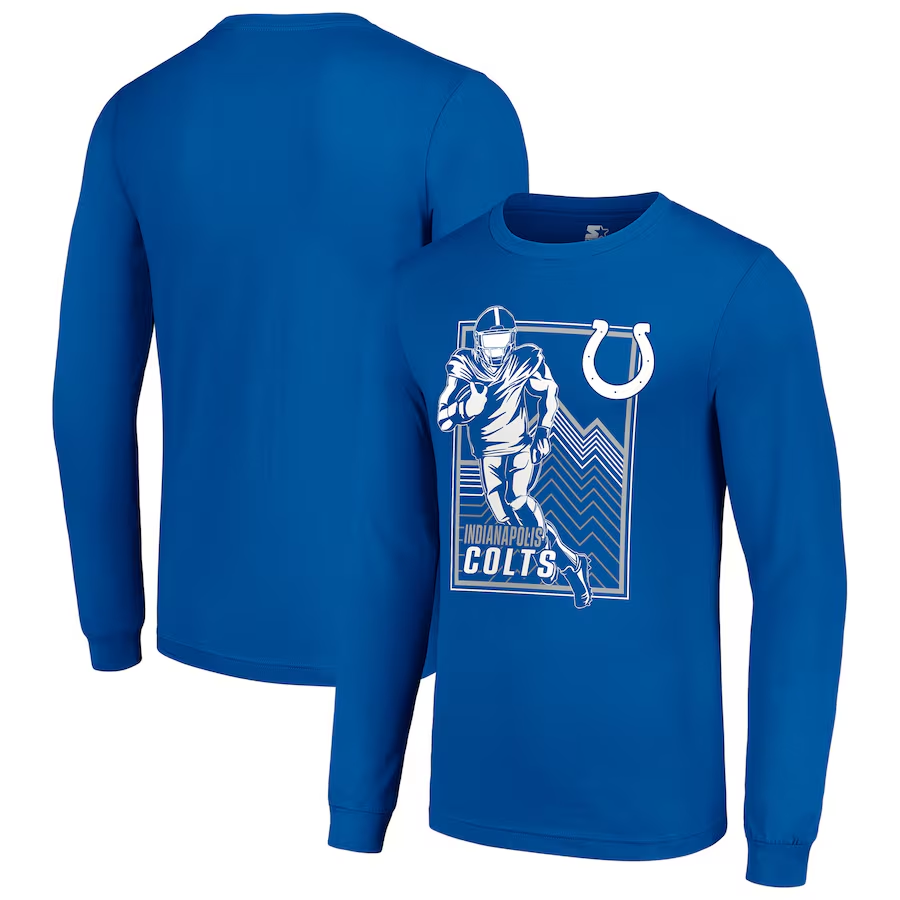 Men Indianapolis Colts blue 2024 NFL Long sleeve T Shirts